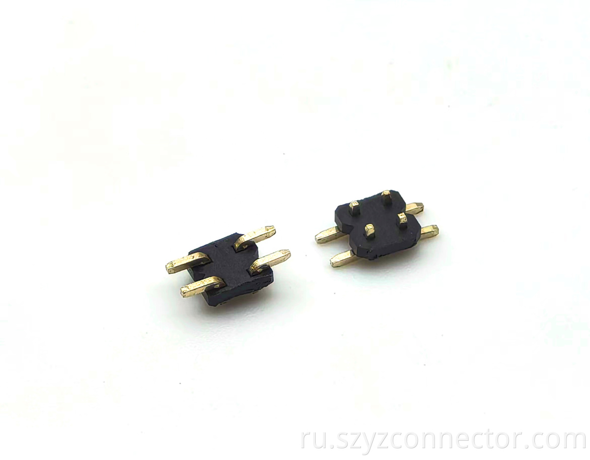 2.54mm Pitch Pin header Connector Dual Row SMT H1.0mm SQ0.64mm 2*2P